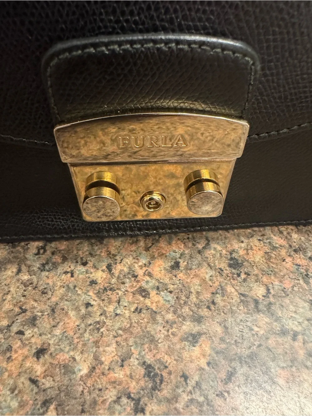 Furla metropolis Black Leather Crossbody EUC